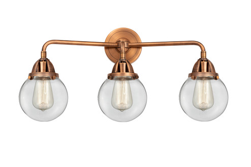 Nouveau 2 LED Bath Vanity in Antique Copper (405|288-3W-AC-G202-6-LED)
