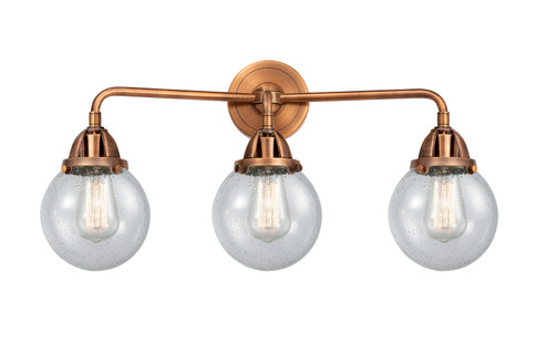 Nouveau 2 Three Light Bath Vanity in Antique Copper (405|288-3W-AC-G204-6)