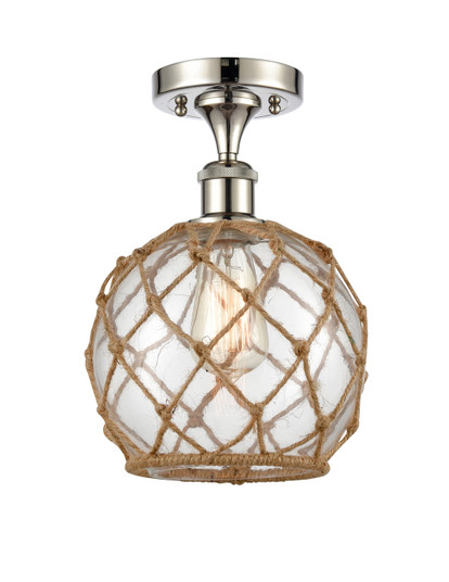 Ballston One Light Semi-Flush Mount in Polished Nickel (405|516-1C-PN-G122-8RB)