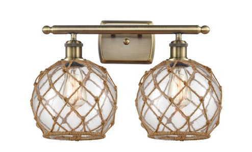 Ballston LED Bath Vanity in Antique Brass (405|516-2W-AB-G122-8RB-LED)