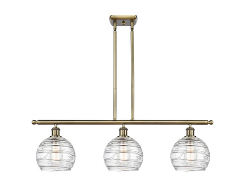 Ballston Three Light Island Pendant in Antique Brass (405|516-3I-AB-G1213-8)