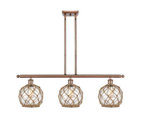 Ballston Three Light Island Pendant in Antique Copper (405|516-3I-AC-G122-8RB)