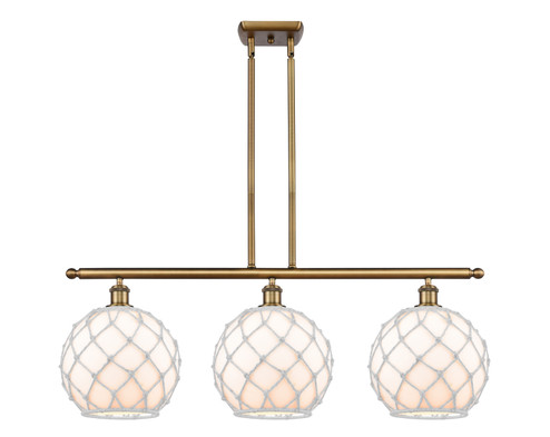 Ballston Three Light Island Pendant in Brushed Brass (405|516-3I-BB-G121-10RW)