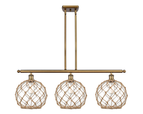 Ballston Three Light Island Pendant in Brushed Brass (405|516-3I-BB-G122-10RB)