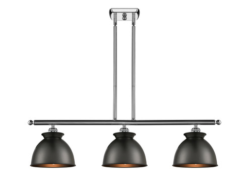 Ballston Three Light Island Pendant in Polished Chrome (405|516-3I-PC-M14-BK)