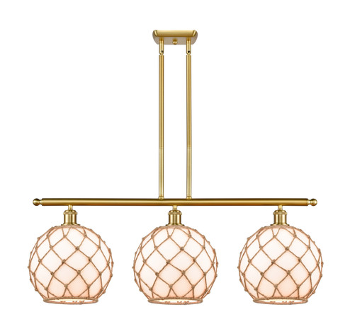 Ballston Three Light Island Pendant in Satin Gold (405|516-3I-SG-G121-10RB)