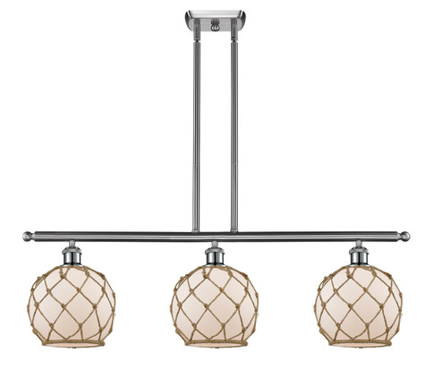 Ballston Three Light Island Pendant in Brushed Satin Nickel (405|516-3I-SN-G121-8RB)
