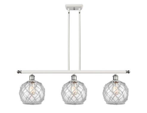 Ballston Three Light Island Pendant in White Polished Chrome (405|516-3I-WPC-G122-8RW)