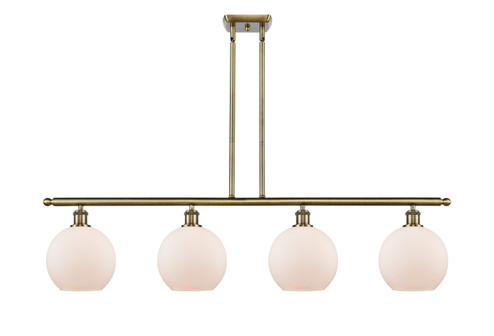 Ballston Four Light Island Pendant in Antique Brass (405|516-4I-AB-G121-8)