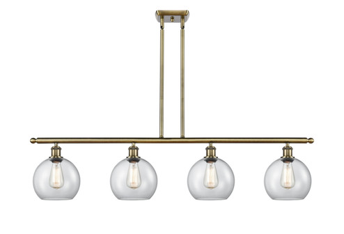 Ballston Four Light Island Pendant in Antique Brass (405|516-4I-AB-G122-8)