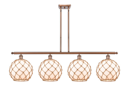 Ballston Four Light Island Pendant in Antique Copper (405|516-4I-AC-G121-10RB)
