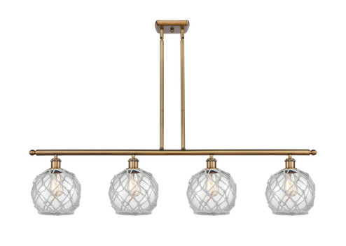 Ballston Four Light Island Pendant in Brushed Brass (405|516-4I-BB-G122-8RW)