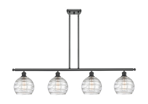 Ballston Four Light Island Pendant in Matte Black (405|516-4I-BK-G1213-8)