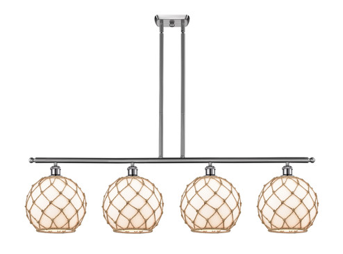 Ballston Four Light Island Pendant in Brushed Satin Nickel (405|516-4I-SN-G121-10RB)