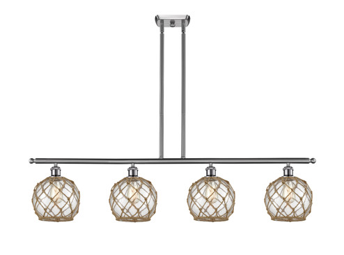 Ballston Four Light Island Pendant in Brushed Satin Nickel (405|516-4I-SN-G122-8RB)