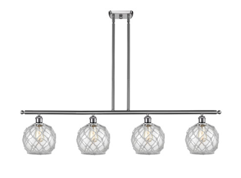 Ballston Four Light Island Pendant in Brushed Satin Nickel (405|516-4I-SN-G122-8RW)