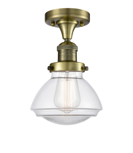 Franklin Restoration LED Semi-Flush Mount in Antique Brass (405|517-1CH-AB-G322-LED)