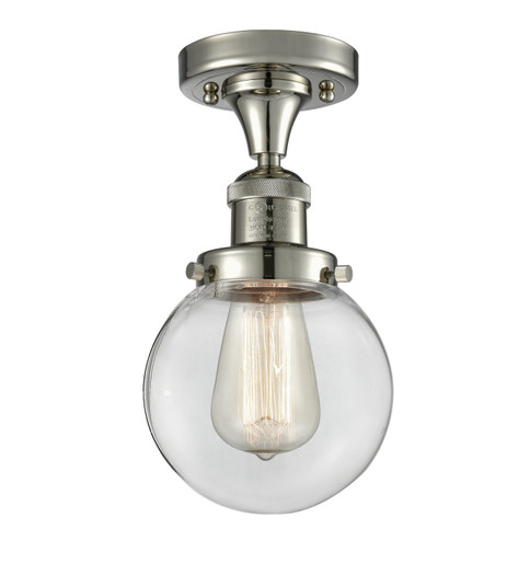 Franklin Restoration LED Semi-Flush Mount in Polished Nickel (405|517-1CH-PN-G202-6-LED)