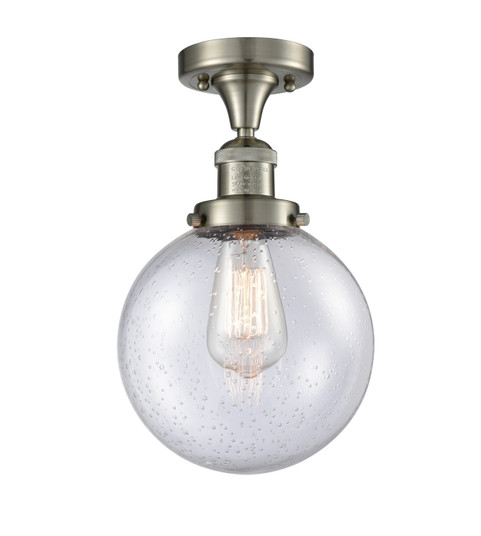 Franklin Restoration One Light Semi-Flush Mount in Brushed Satin Nickel (405|517-1CH-SN-G204-8)
