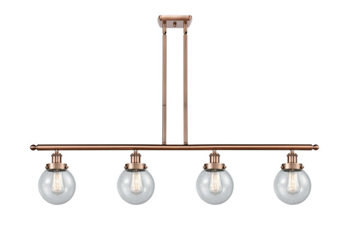 Ballston Urban LED Island Pendant in Antique Copper (405|916-4I-AC-G204-6-LED)