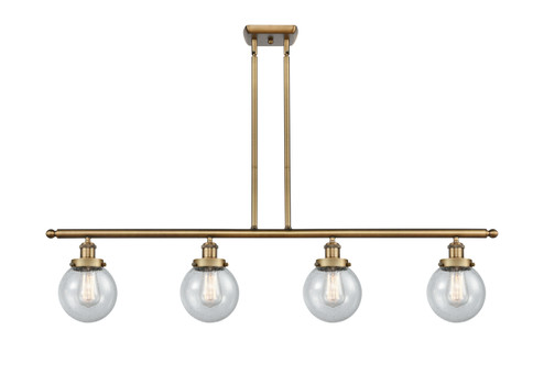 Ballston Urban Four Light Island Pendant in Brushed Brass (405|916-4I-BB-G204-6)