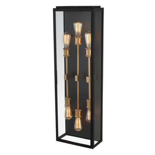 Ashland Six Light Wall Sconce in Matte Black w Sanded Gold (33|405522BSG)