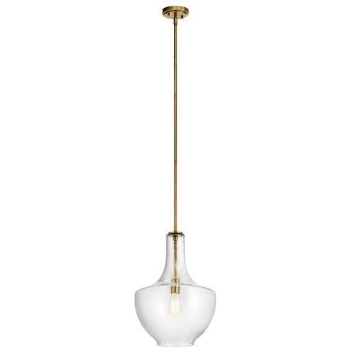 Everly One Light Pendant in Natural Brass (12|42046NBR)