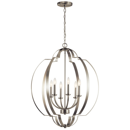 Voleta Six Light Foyer Chandelier in Brushed Nickel (12|42139NI)