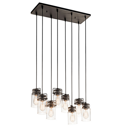 Brinley Eight Light Linear Chandelier in Olde Bronze (12|42890OZ)