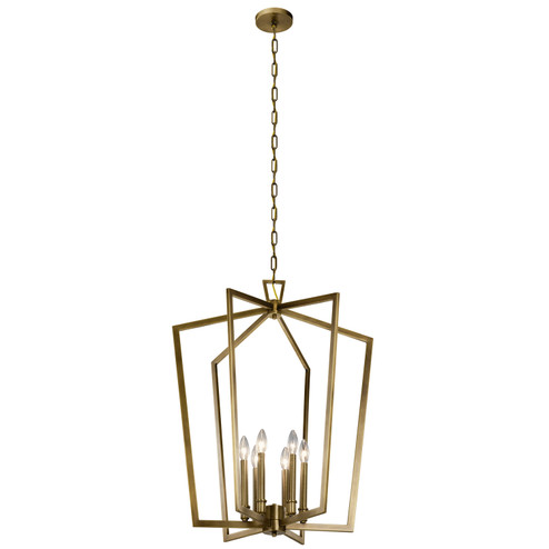 Abbotswell Six Light Foyer Pendant in Natural Brass (12|43495NBR)