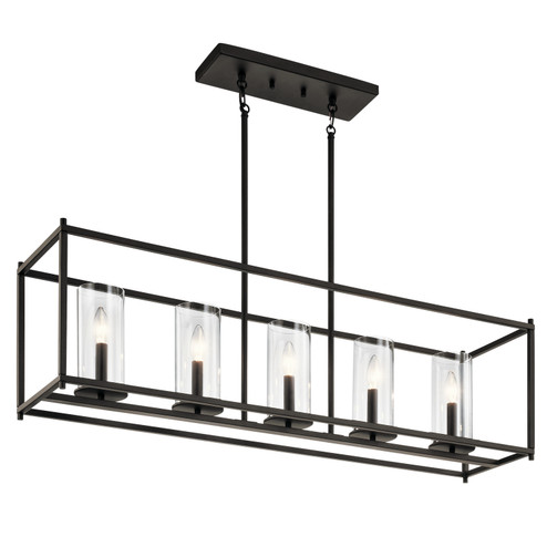 Crosby Five Light Linear Chandelier in Olde Bronze (12|43995OZ)