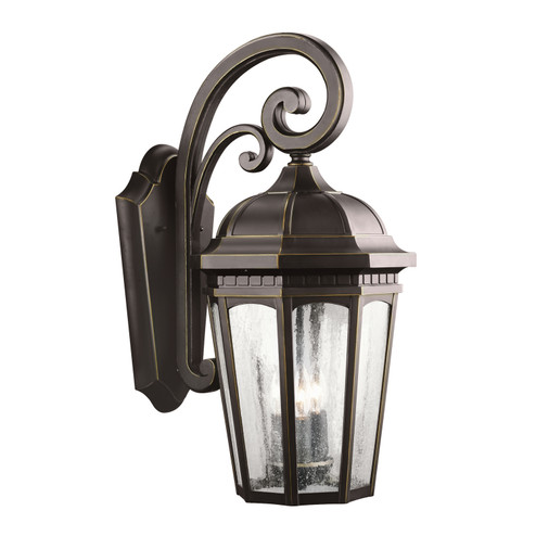 Courtyard Three Light Outdoor Wall Mount in Rubbed Bronze (12|9034RZ)