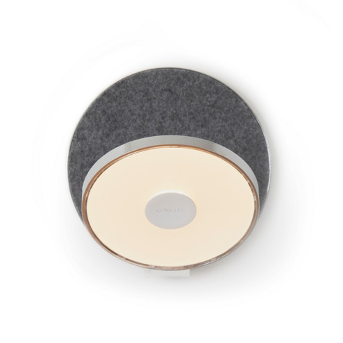 Gravy LED Wall Sconce in Chrome, Oxford (Felt) (240|GRW-S-CRM-OXF-HW)