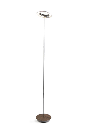 Royyo LED Floor Lamp in Chrome, Oiled Walnut (240|RYO-SW-CRM-OWT-FLR)