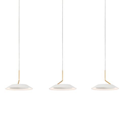 Royyo LED Pendant in Matte White With Gold (240|RYP-L3-SW-MWG)