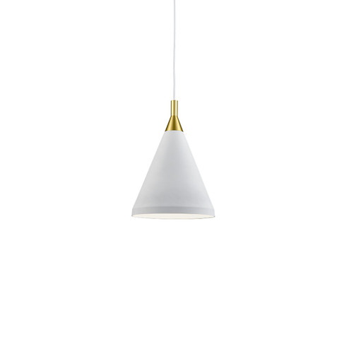 Dorothy One Light Pendant in White With Gold Detail (347|492710-WH/GD)