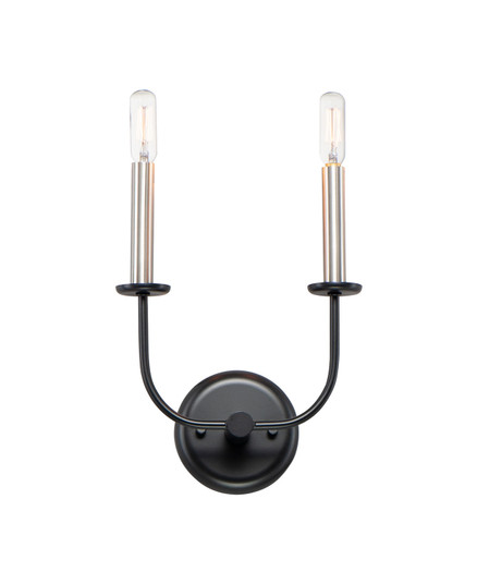 Wesley Two Light Wall Sconce in Black / Satin Nickel (16|10322BKSN)