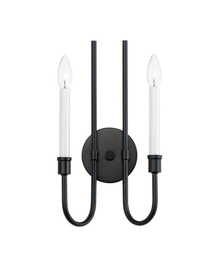 Tux Two Light Wall Sconce in Black (16|11282BK)