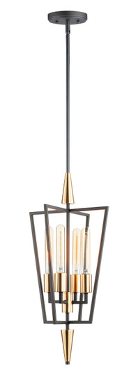 Wings Four Light Pendant in Black / Satin Brass (16|11654BKSBR)