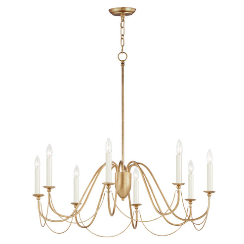 Plumette Eight Light Chandelier in Gold Leaf (16|12168GL)