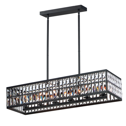 Madeline Six Light Linear Pendant in Black (16|21817BCBK)