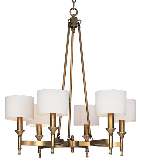 Fairmont Six Light Chandelier in Natural Aged Brass (16|22375OMNAB)