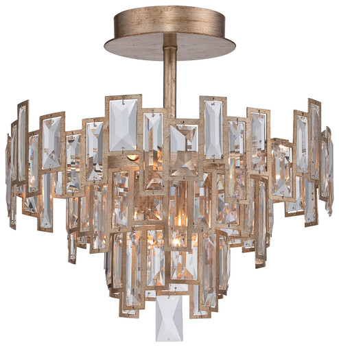 Bel Mondo Five Light Semi Flush Mount in Luxor Gold (29|N6672-274)