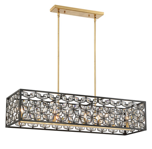 Brookcrest Eight Light Island Pendant in Sand Coal With Gold Highlights (29|N7848-711)