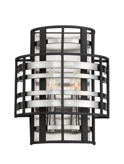 Presten Two Light Wall Sconce in Brushed Nickle With Sand Coal (29|N7982-420)