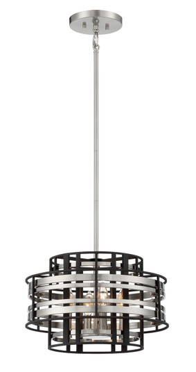 Presten Four Light Foyer Pendant in Brushed Nickel W/ Sand Coal (29|N7984-420)