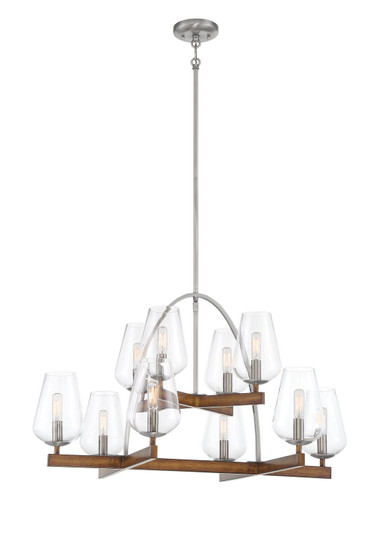 Birnamwood Ten Light Chandelier in Koa Wood W/ Pewter (7|1069-699)