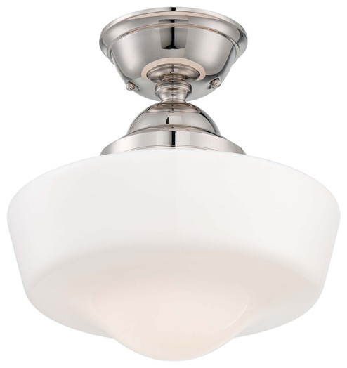 One Light Semi Flush Mount in Polished Nickel (7|2257-613)