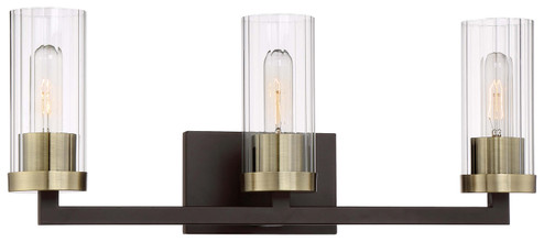 Ainsley Court Three Light Bath in Aged Kinston Bronze w/Brushed Brass Highlights (7|3043-560)