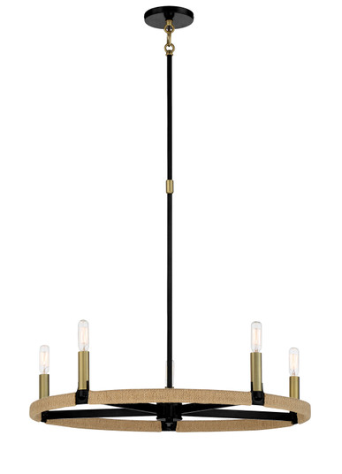 Windward Passage Five Light Chandelier in Coal And Soft Brass (7|3865-726)